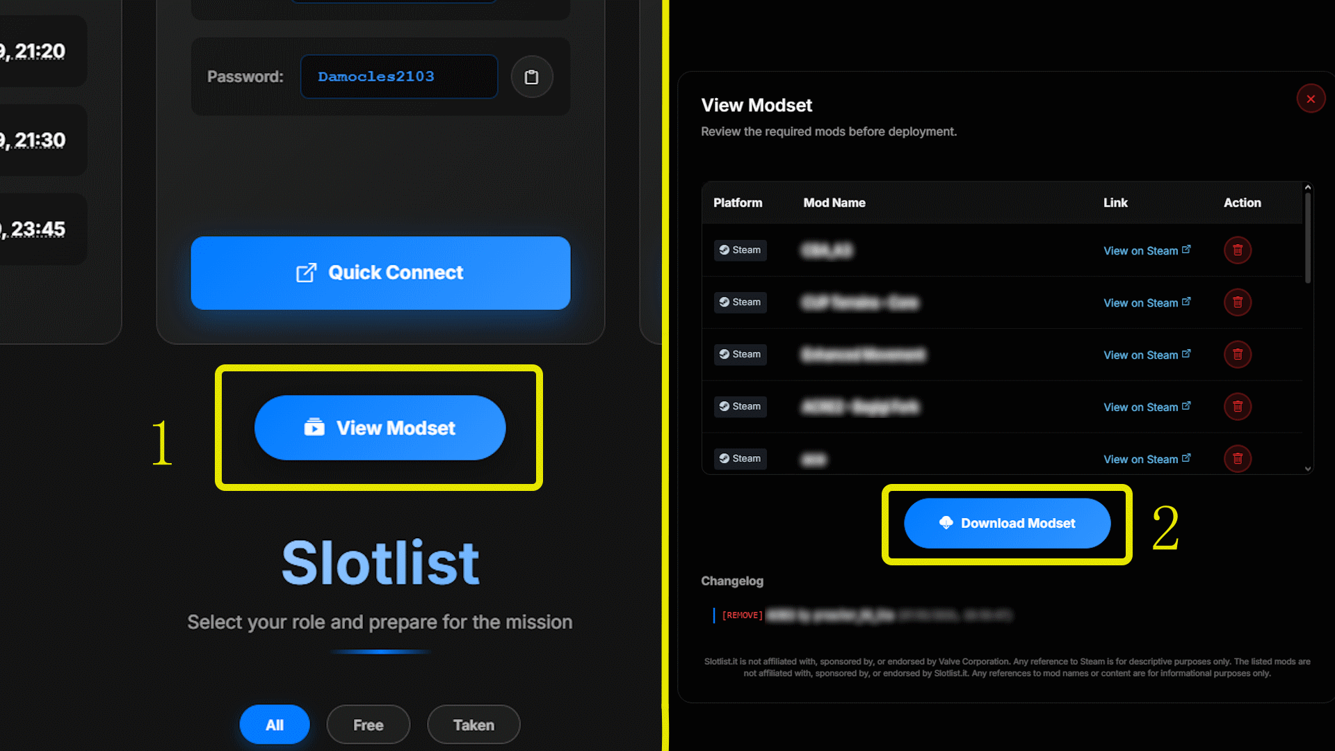 Download modset button screenshot