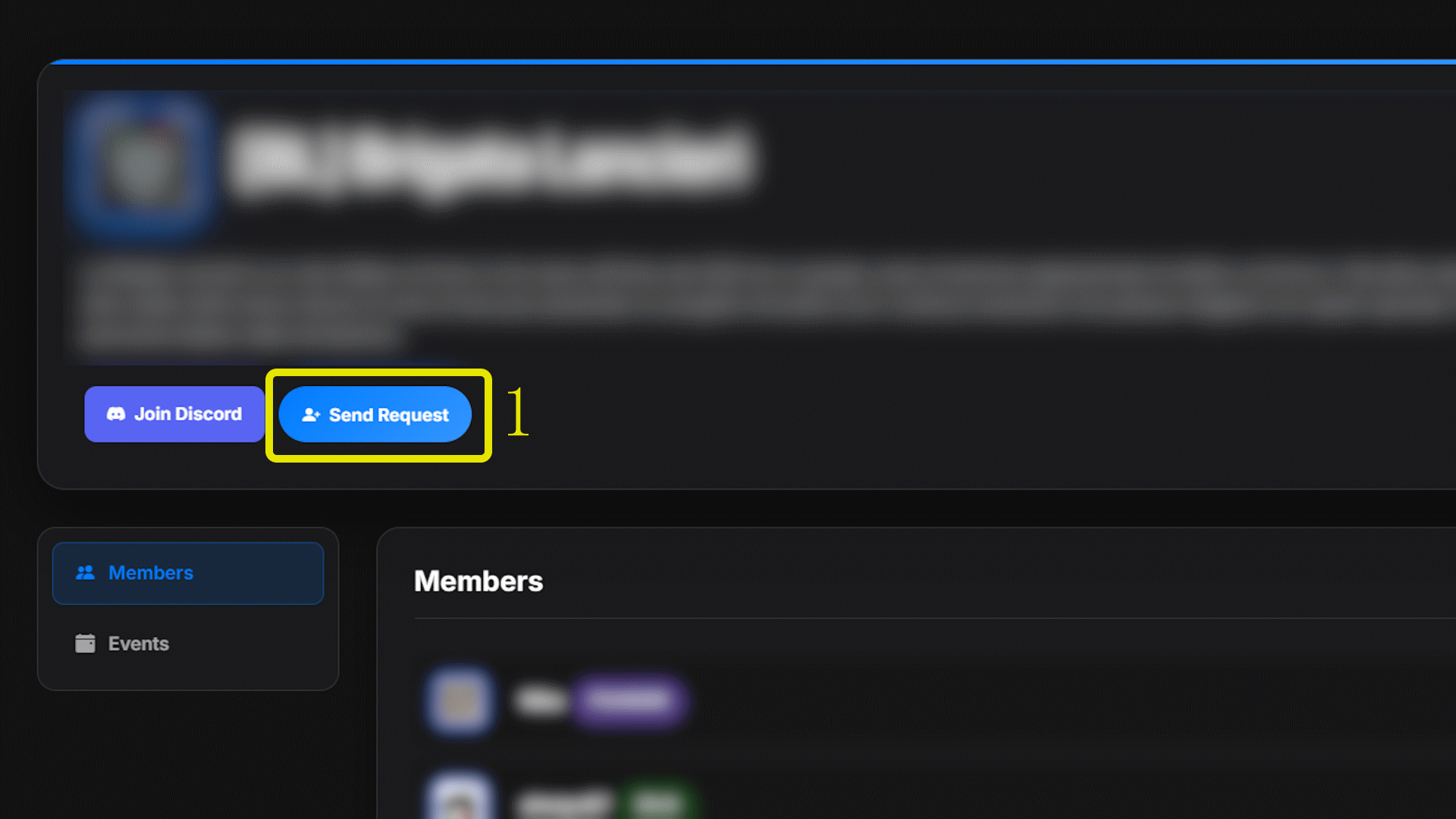 Join group button screenshot