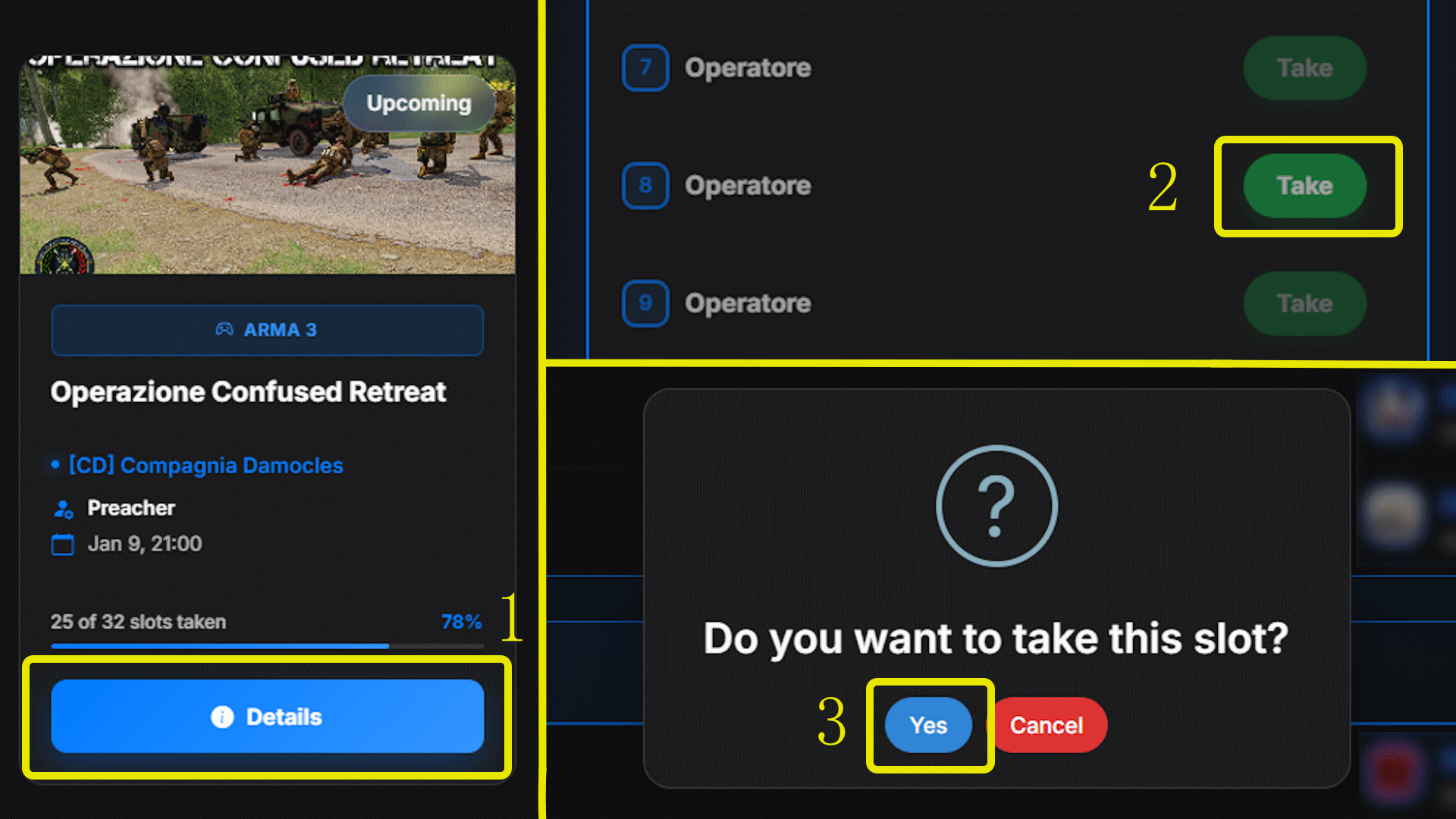 Taking a slot screenshot